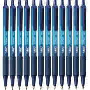 BIC Softfeel Retractable Ballpoint Pen Medium Blue Box 12 Soft Feel
