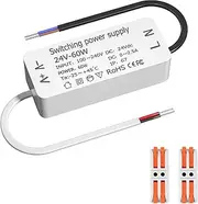 DoRight 60 W LED Transformer, Waterproof, AC220V-240V to DC24V IP67, Stabilised Voltage Transformer for G4 MR16 GU5.3 LED Strips
