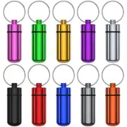 10 Pack Small Portable Pill Case Pocket Storage Container with Keychain