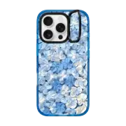 iPhone 16 Pro Impact Ring Stand Case MagSafe Compatible Blue Hydrangea Iphone Case By Ann Upton
