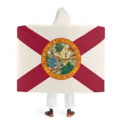 Florida Sherpa Fleece Blanket With Hood Featuring the Florida Flag