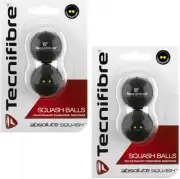 Tecnifibre Double Yellow Dot Squash Balls - 4 Pack