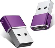 [Basesailor] USB to USB C Adapter 2Pack,Type C Female to A Male Power Adapter for iPhone 16 15 14 13 12 Plus Pro Max,Airpods,iPad Air 4 5 Mini 6,Samsung Galaxy A54 A14 A34 Note S22 S23 S24,Tab S9 A9