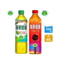 在飛比找momo購物網優惠-【每朝健康】綠茶/熟藏紅茶-無糖650mlx2箱組(共48入