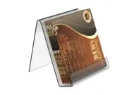 Table Top Easel with 2-inch Pocket, Acrylic Construction, Single Sided - Clear 1