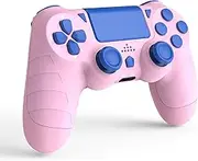 DYONDER Wireless Controller for PS4/Pro/Slim & PC - 1000mAh Battery, 6-Axis Motion Sensor, Audio Jack (Pink)