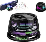 Multifunctional Magnetic Bluetooth Speaker G200，Cyber Magnetic Mini Bluetooth Speaker，Bluetooth Speaker for Outdoor Patio，Waterproof Mini Bluetooth Speaker with Multi-RGB Color Light (Black)