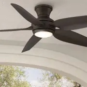 52" Del Diego Modern Hugger Outdoor Ceiling Fan with LED Light Remote Bronze