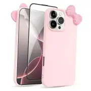 Cute Case for with HD Screen Protector Glitter Rhinestone iPhone 13 6.1'' Pink