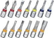 711L Color Coded 13 PCS Hex Bit Set 1/4" - 2 PCS of Torx 9, 2 PCS of Security Torx 10, and Other 9 Bits - Accessary for Bike Motorcycle Maintenance