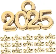 [SHINEOFI] Alloy Jewelry Accessories Year Number Charms Number Charm Pendants Charms for Jewelry Charms for Necklace Number Necklace Trendy Charms Charm Zinc Alloy Golden