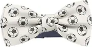 [KAWAMOUSE] Adjustable Pre-tied bow tie for Men (Doodle Soccer Pattern) Elegant Cute Bowties for Dogs Cats Pets, Pattern as Shown