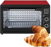 Commercial Pizza Oven, 48L Double-Layer Electric Pizza Oven with 120-250 ℃ Adjustable Temperature and 60 Min Timer, Countertop Mini Oven with 3 Heating Functions, for Home Restaurant