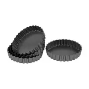 4x Mini Quiche Pan Loose Base 12 x 2cm Bakemaster Tarts Pies Cakes Bake