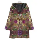 Baroque Cotton Canvas Hooded Jacket Gold Cloak Brocade Coat Gemstone Unisex Gift