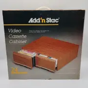 Vintage Add N Stac 1990 2 Drawer Video Cassette Cabinet Storage Case 24 VHS Tape