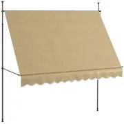 Outsunny Shade Sails 47.25" Polyester Sloped Rectangle UV Protected Beige/Cream