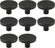 RZDEAL 8Pcs 1.29“x0.78” Matte Black Solid Brass Cabinet Knobs Home Decoration Round Kitchen Knobs Dresser Drawer Knob Handles
