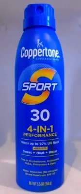 Coppertone Sport SPF 30 4 in 1 performance Sunscreen 5.5 oz