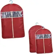 ELAYARD High End Dark Red Suit Cover Storage Bag Embossed Garment Organizer Protector Case Resistant Zipper Closure Non Woven Material for Clothes Storage and Travel