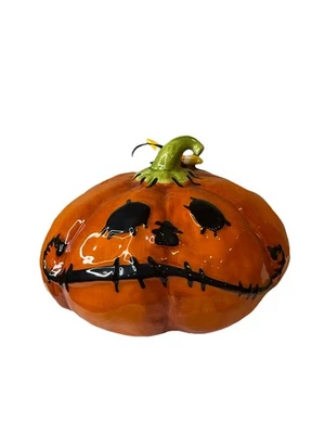 Blue Sky Clayworks Halloween ORANGE PUMPKIN with CANDY CORN