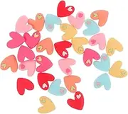 WEKAMOS 30Pcs Heart Shape Ornaments for DIY Crafts Decorative Patches for Phone Cases and Headwear Chic Accessories for Creative Projects and
