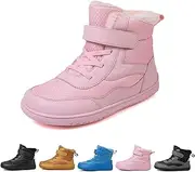 [LOSD] Barefoot Boots Kids Winter, Warm Wide Toe Box Zero Drop Waterproof Non-Slip Snow Boots for Toddler/Little Kids/Big Kids