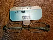 foster grant ~ men unisex women reading glasses +1.00 metal frame