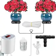 Automatic Irrigation System - Indoor Automatic Watering System - Intelligent Power-Off Protection Gardening Houseplants Waterer Aid with Timer for Greenhouse Balcony Yard