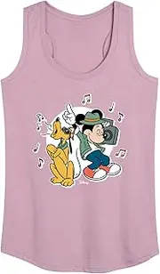 [Disney] Mickey & Friends - Pluto Sings While Mickey Dances - Women's Racerback Tank Top