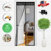 Magnetic Magic Screen Door Mesh Curtain Durable Hand Free Mosquito Net 39"x82"