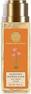 Forest Essentials Silkening Shower Wash Lime Saffron Oudh | Ayurvedic Natural Body Wash for Soft & Smooth Skin | Paraben Free & Sulphate Free Shower Gel