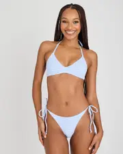 [Topanga] Topanga Women's Savannah Bralette Bikini Top in Blue Gingham Size 10 10 Blue Gingham