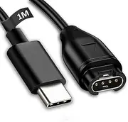 USTIYA USB-C Charger for Garmin Watch Fenix 7 7X 7s 6 6s 6X Plus 5 5S 5X 5S Plus Forerunner 935 Approach S60 D2 Charlie Quatix 5 Sapphire Vivoactive 3 Adaptador Replacement USB Adapter Cables
