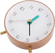 HAWILLOSCH Simple Design Silent Table Clock Solid Wood Material Mechanical Desk Clock for Desk