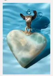11.2 Grams 925 Larimar heart