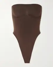 [SKIMS] SKIMS - Seamless Sculpt Strapless Thong Bodysuit - Cocoa - Neutral - L L Neutrals