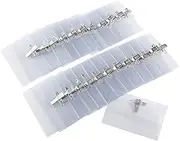 50 PCS Plastic Name Badge Holders SENRISE Clear Waterproof Plastic Badge Holders, Name Tag Badge ID Card Holders with Holder Clip and Needle, 9cm x 5.5cm (Horizontal)