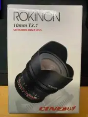 10mm T3.1 ROKINON CINE DS APS-C WIDE ANGLE LENS for SONY E CAMERAS NEW in BOX