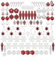 ITART 105 Pcs Christmas Tree Ornaments Assortment Including Star Tree Topper