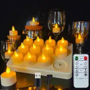 Rechargeable Candles Tea Lights with Remote Timer, LED Tea Lights Candles Bat...