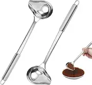 Sauce Spoons, Pack of 2 Soup Ladles, Stainless Steel, 30 cm, Sauce Ladle with Pourer, Small Sauce Ladle with Hanging Hole, Stainless Steel Sauce Spoon, for Soup Sauces, Gravy Dressings, Ketchup