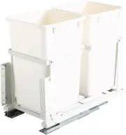 Silverline Double Soft Close Pull-Out Waste Bin with Under-Mount Slides,44L Capa