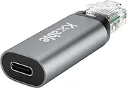USB C to Ethernet Adapter, Type-C Female to RJ45 Male Adapter, 1Gbps USB 3.0 to Network Portable Adapter, Supports USB C to C and USB A to C Cable, Compatible with MacBook Pro, iPad Pro, Dell XPS