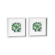 Nicola Spring 10" x 10" White 3D Box Photo Frames - 6" x 6" Mount - Pack of 2