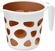 Extremely Premium Plastic Duplex Designer Mugs for Bathroom Bath Mug Accessory x 1 BPA Free Bathing Mugs Dabba Camping Mug, Certified Bathing Water Mug - 1.5 Litre Capacity - Assorted Colors (Brown)