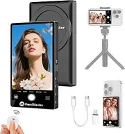 Phone Vlog Selfie Monitor Screen, Magnetic Mount for MagSafe, Using Rear Camera for Selfie Vlog Or Live Stream (Wireless for iPhone & Android Phone. Wire Connection for iPhone ONLY)