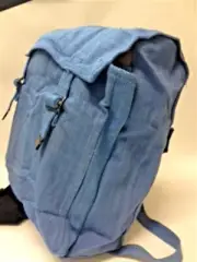Vintage WP9 Blue Webbing Back Pack Haversack w/ Front Pocket Jute Cotton Canvas