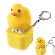 2PCS Quacking Duck Fidget Toy Keychain, Fidget Clicker, Novelty Quacky Keyboard Button for Stress Relief, Duck Keychain for Women Men