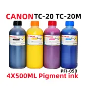 4X500ML Pigment Ink refills CANON imagePROGRAF TC-20 TC-20M PFI-050